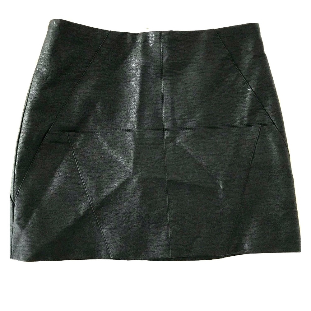 H&M Black Leather Mini Skirt Size 6